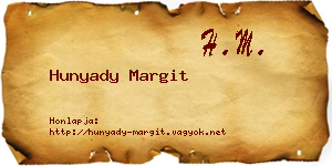 Hunyady Margit névjegykártya